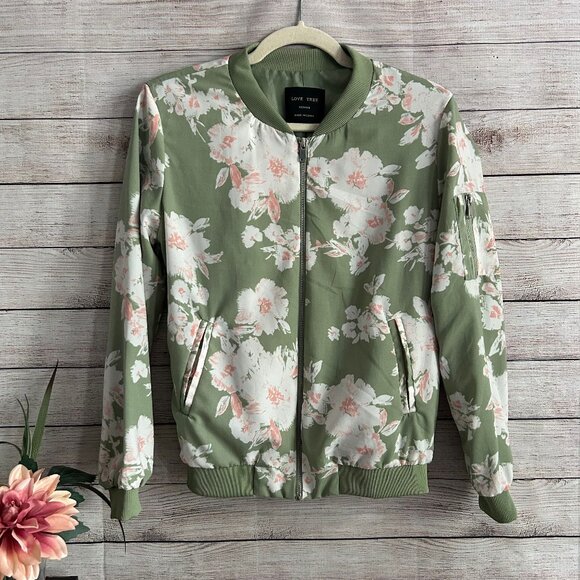 Floral Bomber Style Jacket - Picture 1 of 4